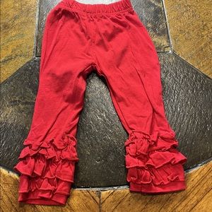Red Ruffle Bottom Boutique Pants